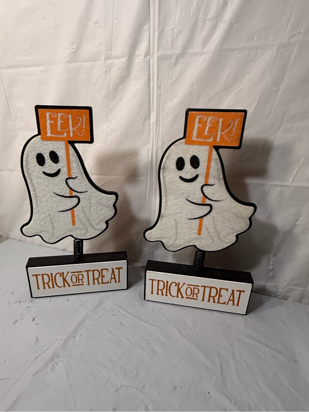 Halloween ghost shelf sitters “Trick Or Treat” decorations